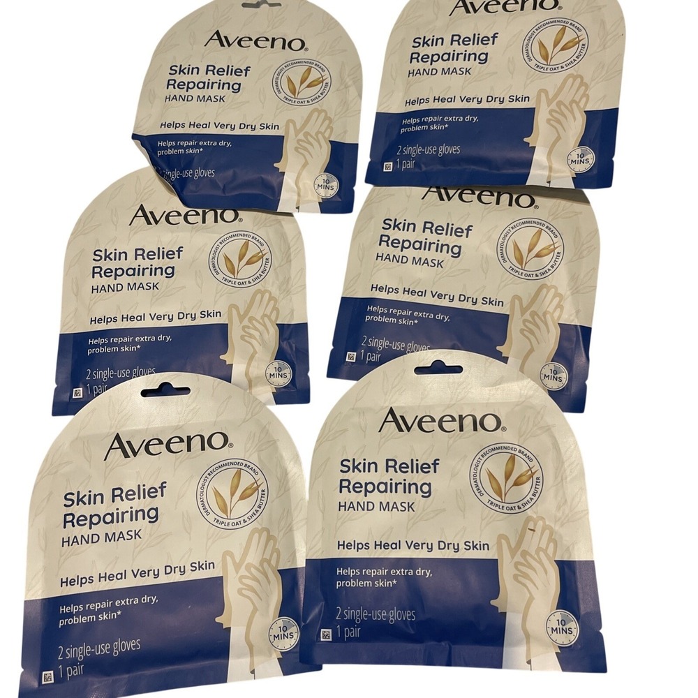 aveeno Skin relief repairing hand mask 6‎ pouches (6 pairs)